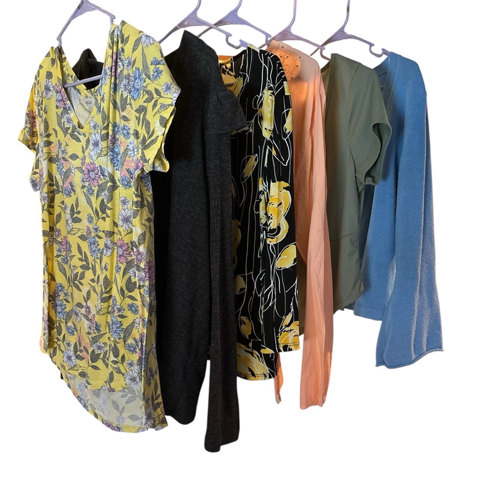 Yellow Floral Short Sleeve Tunic Top